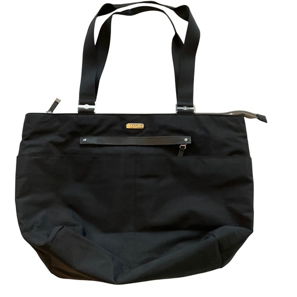 Baggallini Handbags - Baggallini Black Nylon Tote Bag‎ With Leather Trim and Adjustable Straps